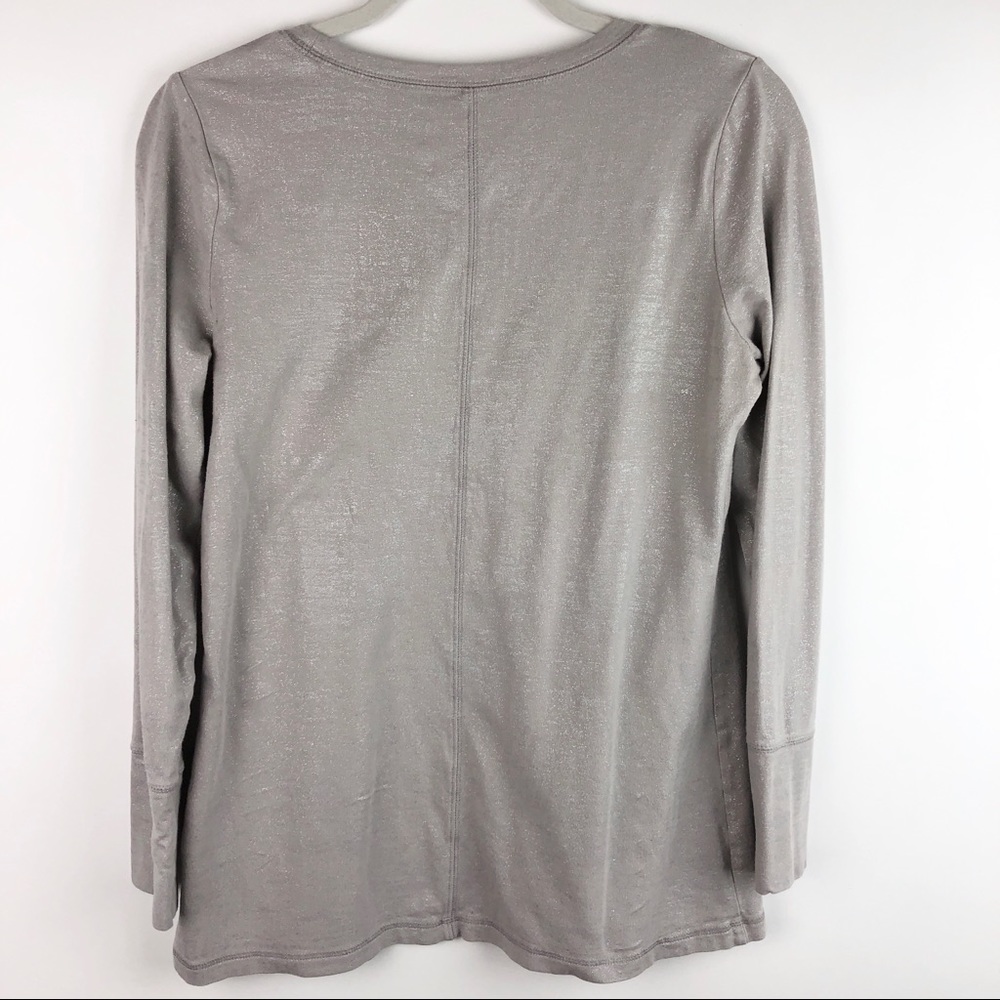 a.n.a Metallic Long Sleeve Shirt Pale Mauve - Picture 2 of 9